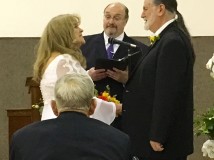 Susan Tollefson, Pastor Fisher and Gregg Arndt.